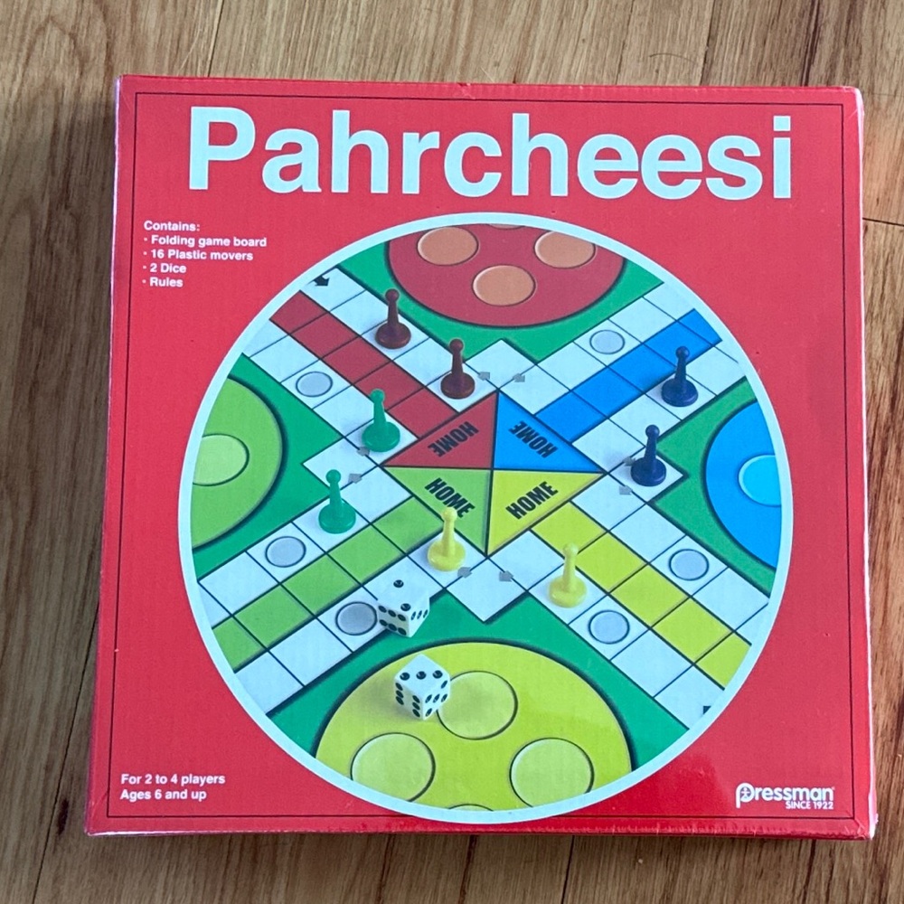 Pressman Toy Pahrcheesi in Box Red - Awesome Games Board Game New!